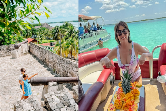 Bacalar 7 Color Lagoon Pontoon and Bacalar Fortress Fuerte de San Felipe !